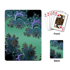 Celtic Symbolic Fractal Design In Green Playing Cards Single Design by UROCKtheWorldDesign