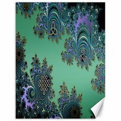 Celtic Symbolic Fractal Design In Green Canvas 18  X 24  (unframed) by UROCKtheWorldDesign