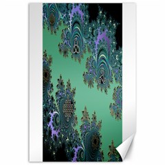 Celtic Symbolic Fractal Design In Green Canvas 24  X 36  (unframed) by UROCKtheWorldDesign