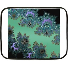 Celtic Symbolic Fractal Design In Green Mini Fleece Blanket (two Sided) by UROCKtheWorldDesign