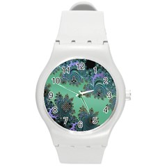 Celtic Symbolic Fractal Design In Green Plastic Sport Watch (medium)