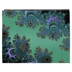 Celtic Symbolic Fractal Design In Green Cosmetic Bag (xxxl)