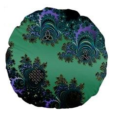 Celtic Symbolic Fractal 18  Premium Round Cushion 