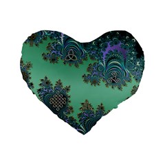 Celtic Symbolic Fractal 16  Premium Heart Shape Cushion 