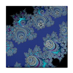 Blue Metallic Celtic Fractal Ceramic Tile