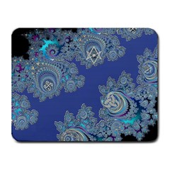 Blue Metallic Celtic Fractal Small Mouse Pad (rectangle)