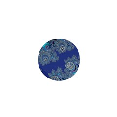 Blue Metallic Celtic Fractal 1  Mini Button Magnet