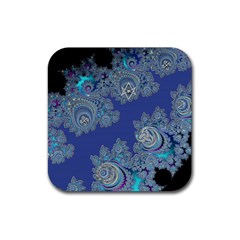 Blue Metallic Celtic Fractal Drink Coaster (square)