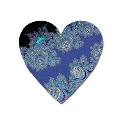 Blue Metallic Celtic Fractal Magnet (heart)