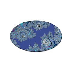 Blue Metallic Celtic Fractal Sticker 10 Pack (oval)