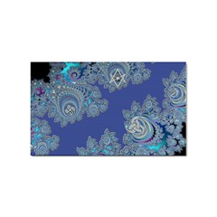 Blue Metallic Celtic Fractal Sticker 100 Pack (rectangle)