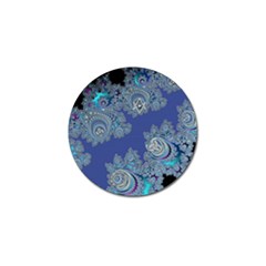 Blue Metallic Celtic Fractal Golf Ball Marker