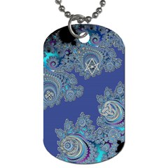 Blue Metallic Celtic Fractal Dog Tag (two-sided) 