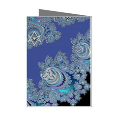 Blue Metallic Celtic Fractal Mini Greeting Card (8 Pack) by UROCKtheWorldDesign