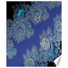 Blue Metallic Celtic Fractal Canvas 8  X 10  (unframed)