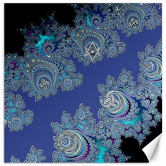 Blue Metallic Celtic Fractal Canvas 12  X 12  (unframed)