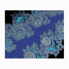 Blue Metallic Celtic Fractal Glasses Cloth (small, Two Sided)