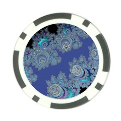 Blue Metallic Celtic Fractal Poker Chip