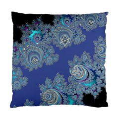 Blue Metallic Celtic Fractal Cushion Case (two Sided) 