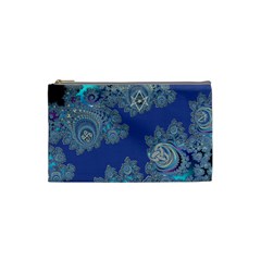 Blue Metallic Celtic Fractal Cosmetic Bag (small)