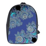 Blue Metallic Celtic Fractal School Bag (Large) Front