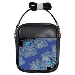 Blue Metallic Celtic Fractal Girl s Sling Bag