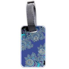 Blue Metallic Celtic Fractal Luggage Tag (two Sides)