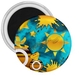 Musical Peace 3  Button Magnet by StuffOrSomething