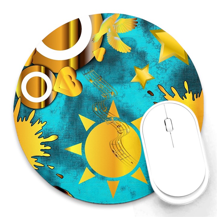 Musical Peace  8  Mouse Pad (Round)