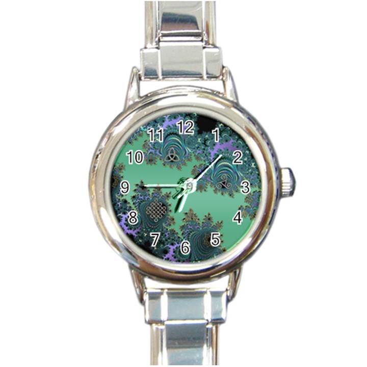 Celtic Symbolic Fractal Round Italian Charm Watch