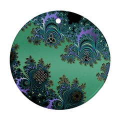 Celtic Symbolic Fractal Round Ornament (two Sides) by UROCKtheWorldDesign