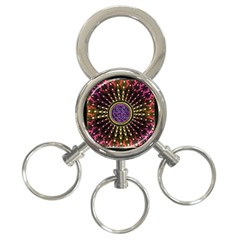 Hot Lavender Celtic Fractal Framed Mandala 3-ring Key Chain