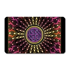 Hot Lavender Celtic Fractal Framed Mandala Magnet (rectangular)