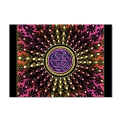 Hot Lavender Celtic Fractal Framed Mandala A4 Sticker 100 Pack