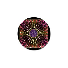 Hot Lavender Celtic Fractal Framed Mandala Golf Ball Marker