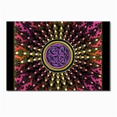 Hot Lavender Celtic Fractal Framed Mandala Postcard 4 x 6  (10 Pack) by UROCKtheWorldDesign