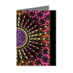 Hot Lavender Celtic Fractal Framed Mandala Mini Greeting Card