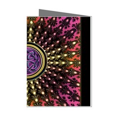 Hot Lavender Celtic Fractal Framed Mandala Mini Greeting Card (8 Pack) by UROCKtheWorldDesign