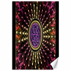 Hot Lavender Celtic Fractal Framed Mandala Canvas 12  X 18  (unframed) by UROCKtheWorldDesign