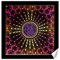 Hot Lavender Celtic Fractal Framed Mandala Canvas 16  X 16  (unframed) by UROCKtheWorldDesign