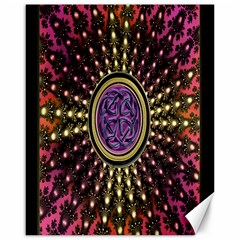 Hot Lavender Celtic Fractal Framed Mandala Canvas 16  X 20  (unframed)