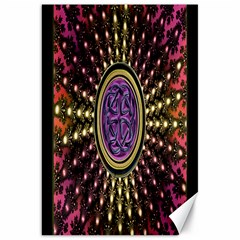 Hot Lavender Celtic Fractal Framed Mandala Canvas 20  X 30  (unframed) by UROCKtheWorldDesign