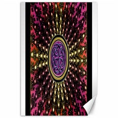 Hot Lavender Celtic Fractal Framed Mandala Canvas 24  X 36  (unframed) by UROCKtheWorldDesign