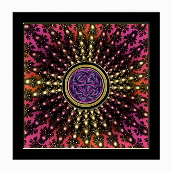 Hot Lavender Celtic Fractal Framed Mandala Glasses Cloth (Medium, Two Sided)