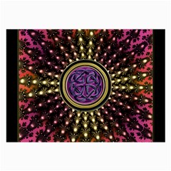 Hot Lavender Celtic Fractal Framed Mandala Glasses Cloth (large)