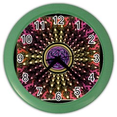 Hot Lavender Celtic Fractal Framed Mandala Wall Clock (color)