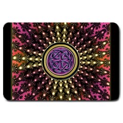 Hot Lavender Celtic Fractal Framed Mandala Large Door Mat