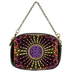 Hot Lavender Celtic Fractal Framed Mandala Chain Purse (one Side) by UROCKtheWorldDesign