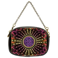 Hot Lavender Celtic Fractal Framed Mandala Chain Purse (two Sided) 