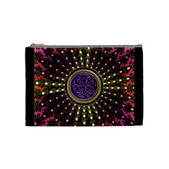 Hot Lavender Celtic Fractal Framed Mandala Cosmetic Bag (medium)